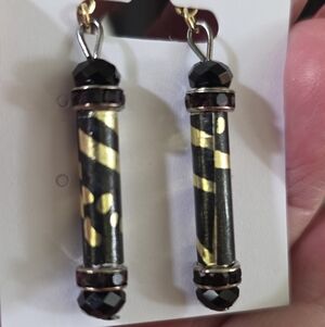 Elegant Black and Gold Earrings